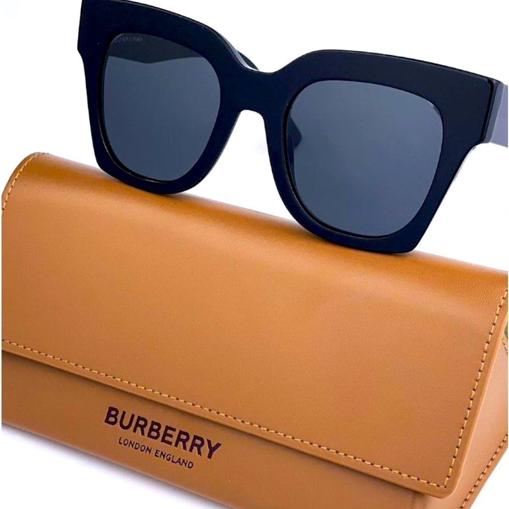 NEW Burberry BE4364 KITTY 399387 Black Dark Gray Square Unisex Sunglasses
